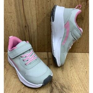 Athletic Works Jogger Sneakers Toddler Girl Size 7 Gray Mesh Comfort Rubber Sole